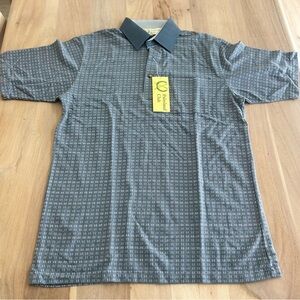 New Deadstock Vintage Palmland Club Medium Patterned Polo T Shirt Mens